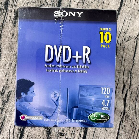 Sony DVD + R 10 Pack Discs With Cases 120 min 4.7 GB Blank New Sealed Blank DVDs - Picture 4 of 4